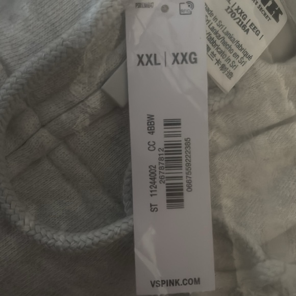 BRAND NEW VS PINK Ivy Fleece Campus Full-Zip Hoodie | Heather Stone Grey | XXL - Picture 9 of 9